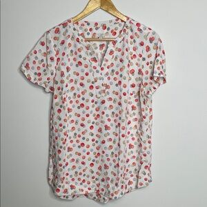 Talbots Rayon Polka Dot Blouse